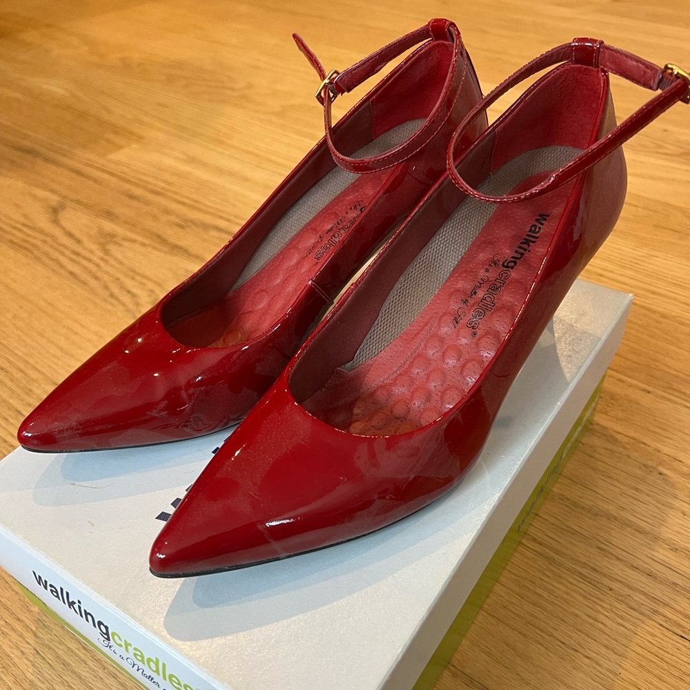 Walking Cradles Red Patent heel